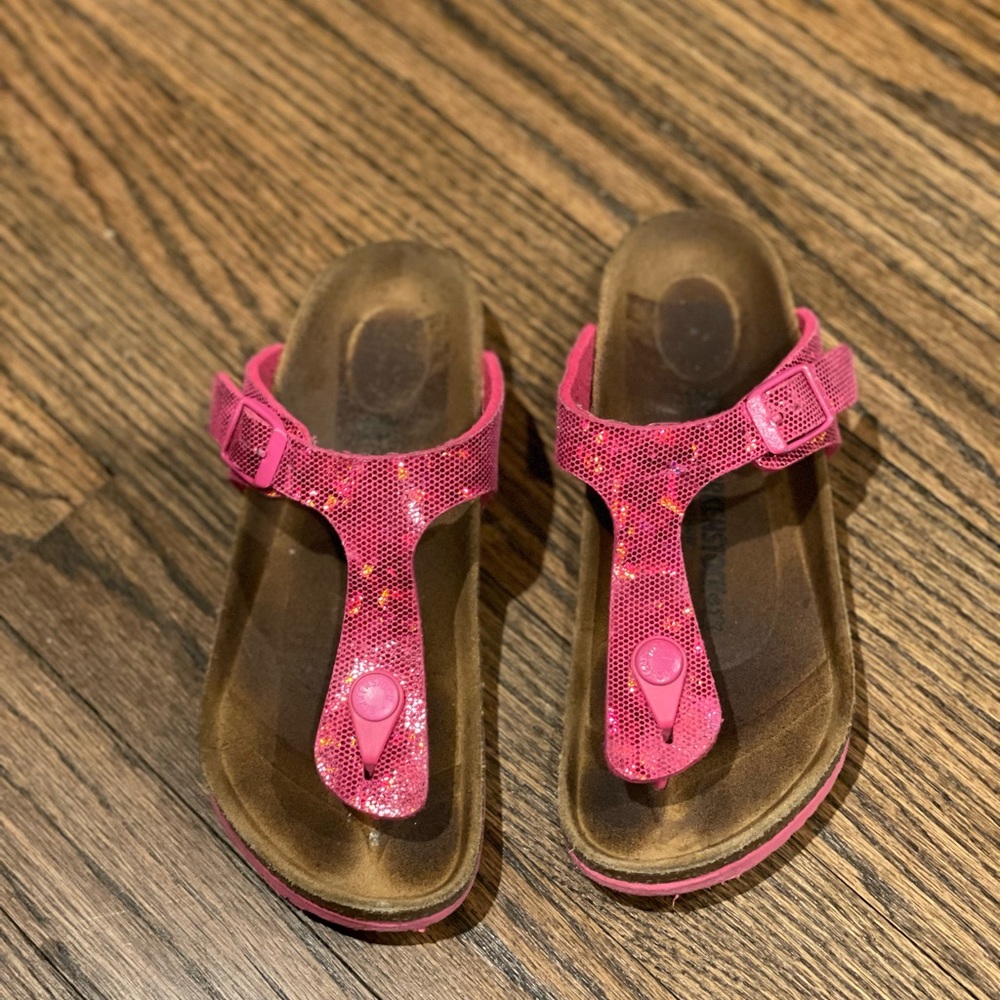 Birkenstock Girls Gizeh Pink Glitter size L2